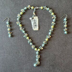NWT Carolee Colored Clustered Pearl Necklace and Earrings